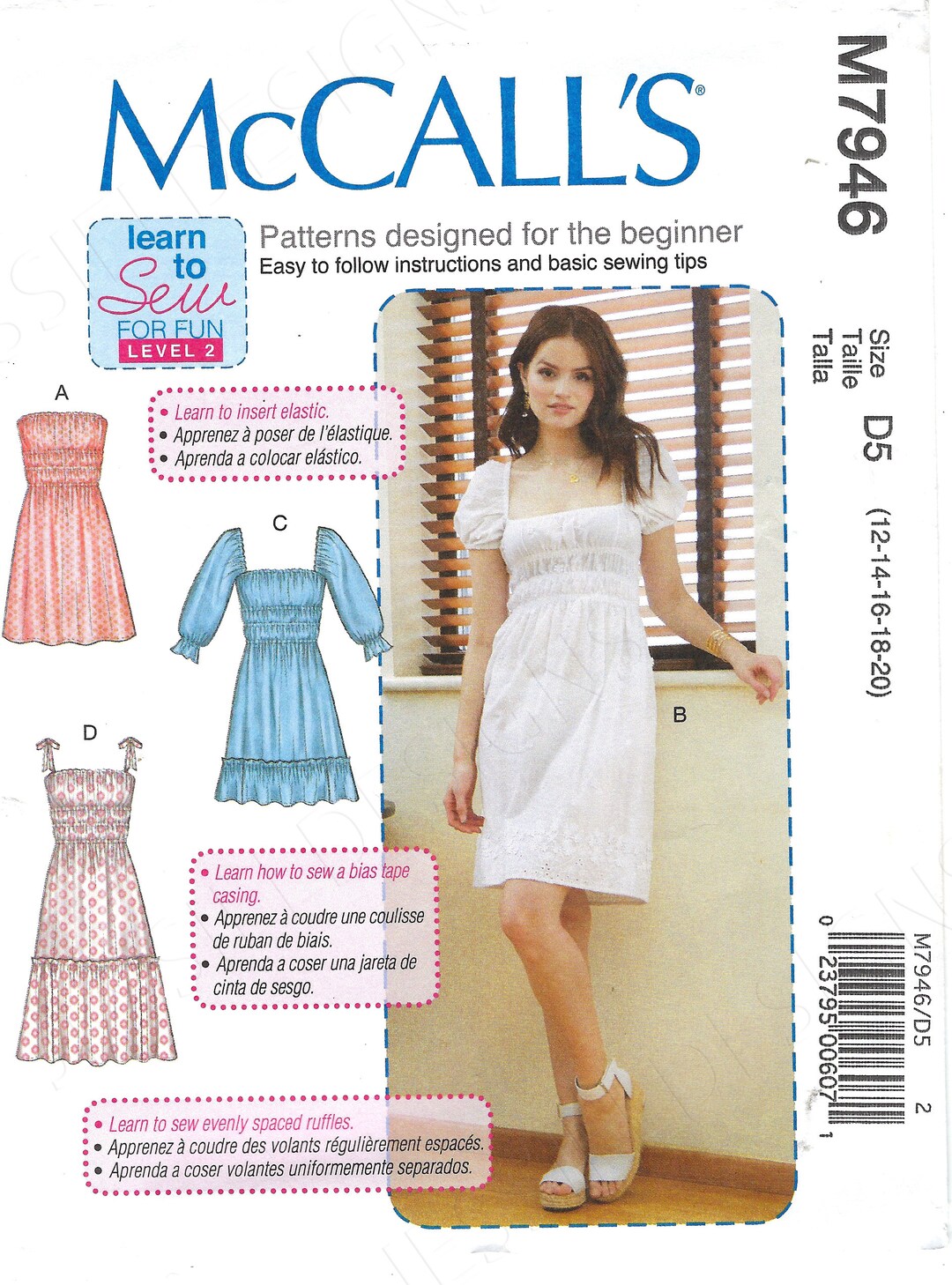Uncut Mccalls Sewing Pattern 11021 7946 Misses' Dresses 