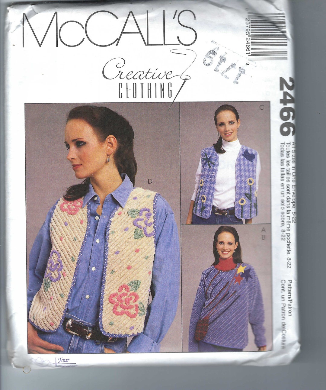Uncut Vintage Mccalls Sewing Pattern Misses Vest Top Purse Creative ...