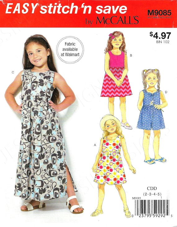 Uncut Mccalls Sew Sewing Pattern 9085 Girl Dress Sizes CDD | Etsy