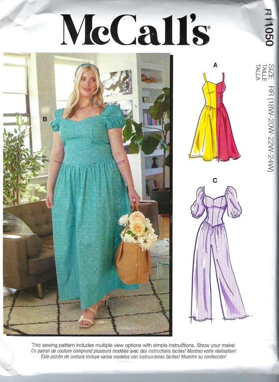 Uncut Mccalls Sewing Pattern 11050 8209 Fit Flare Sweetheart Neck Sundress  & Jumpsuit Women's Easy Size 8-16 18-20-22-24 26-32 FF - Etsy