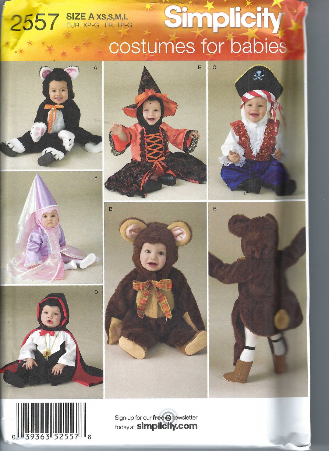 Uncut Simplicity Sewing Pattern Halloween Costumes for Babies ...