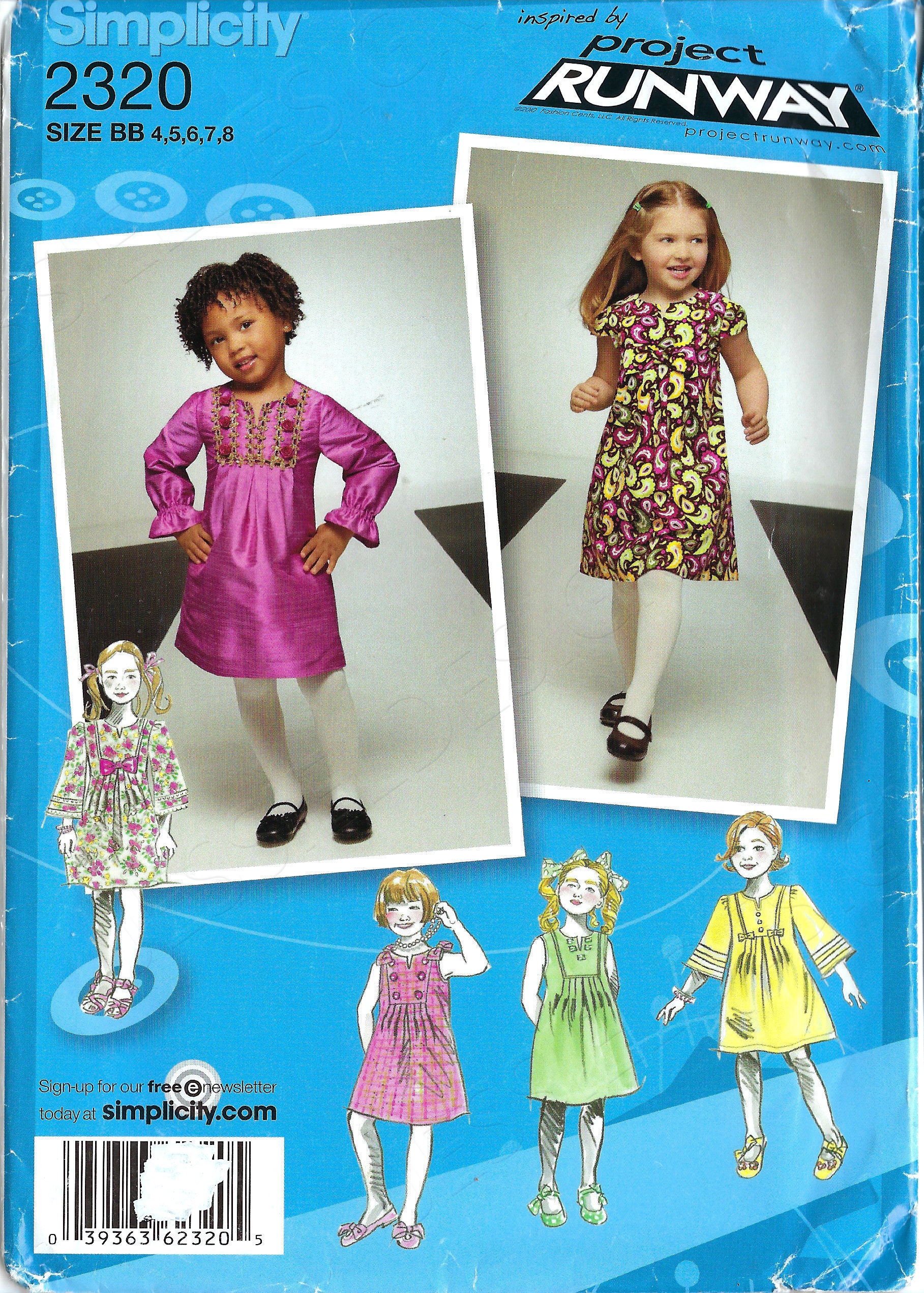 Uncut Simplicity Sewing Pattern 2320 Girl's Dress Pattern