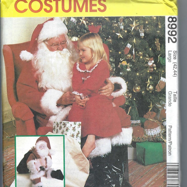 Uncut mccalls Sew sewing pattern 8992 Vintage Santa Costume Plus Santa Shelf Sitter Stockings Christmas size 42-44 FF