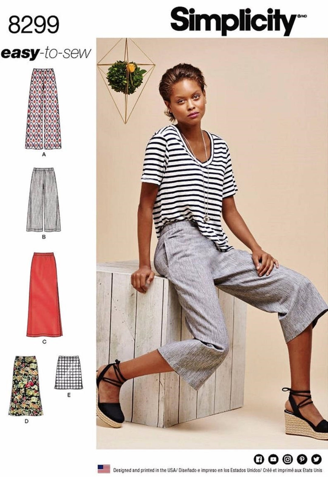 Uncut Sewing Pattern Women's Wide Leg Pants Pattern, Easy