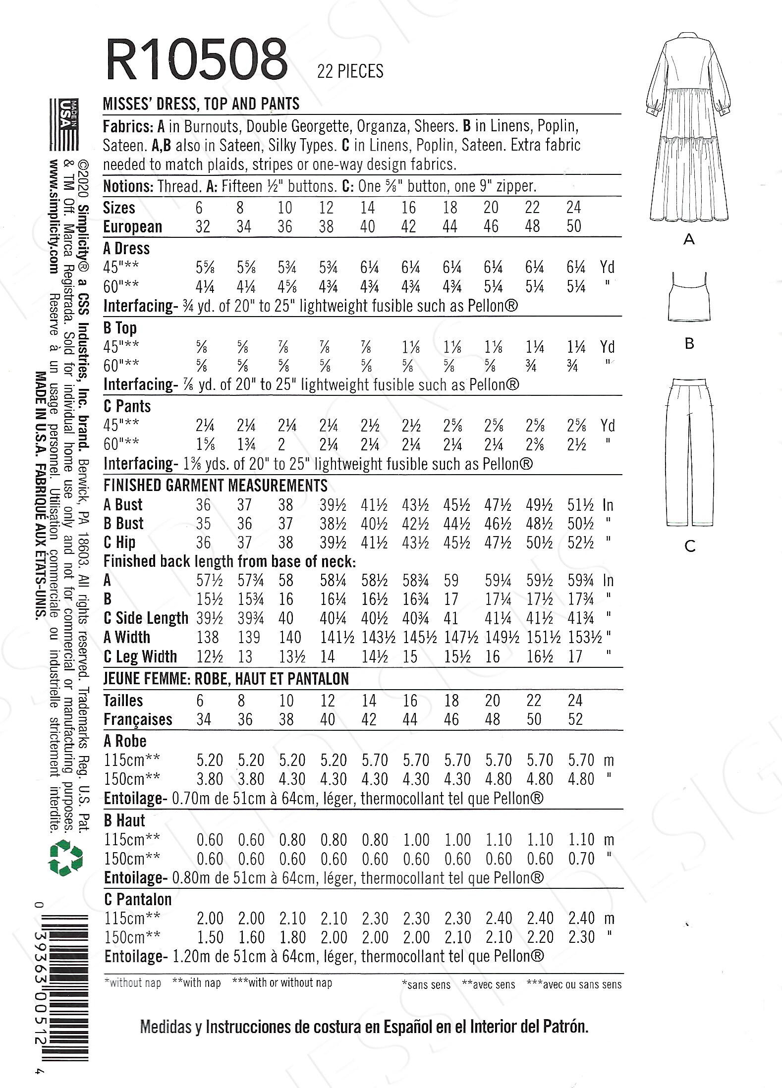 mimiページ Uncut Simplicity Sewing Pattern 11376 11248 10508 9114