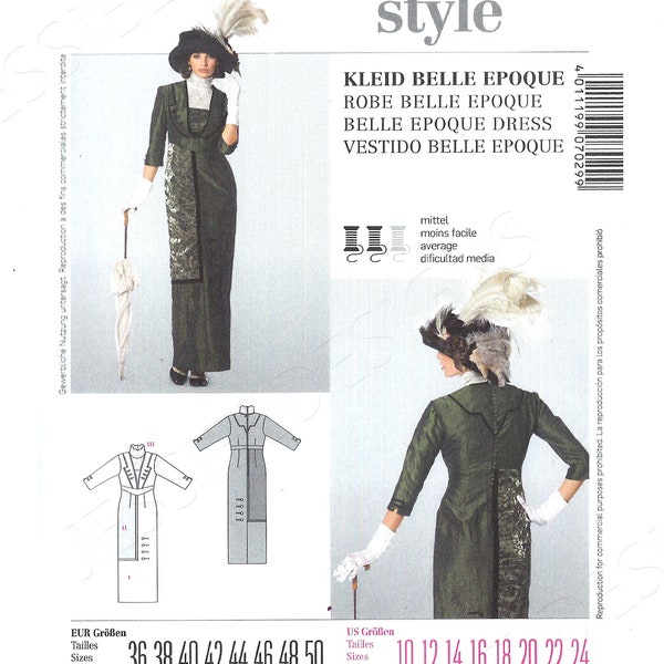 FF Burda Style sewing Pattern 7029 Belle Epoch Dress Pattern 10-24 Titanic Victorian Costume Gown  uncut