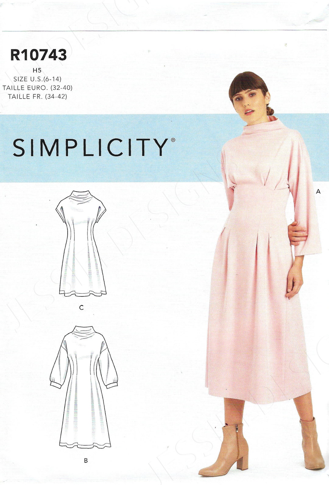 Simplicity Patterns R11174 Uncut Simplicity Sewing Pattern 10743 9174 Misses Knit Dress Size 6-14 ...