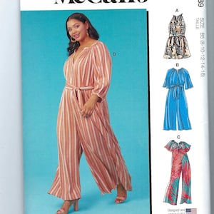 Uncut McCalls Sewing Pattern 11489 8288 Misses&#39; and Women&#39;s Romper, Jumpsuits and Sash size 8-16 18-24 26-32 Factory Folded