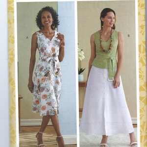 Uncut butterick sewing pattern 6759 Misses&#39; Dress, Sash  Belt size 6-14 14-22 FF
