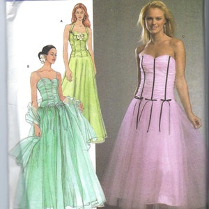 Patrón de costura de simplicidad sin cortar 547 4686, tamaño 4-10 12-14-16-18-20, vestido para ocasiones especiales de Misses/Miss Petite en dos longitudes y chal FF