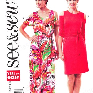 Uncut butterick sewing pattern 6542~Misses&#39; Dress and Sash~Misses Sz 6-22 FF