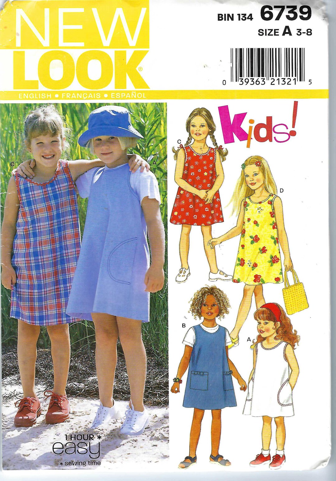 Uncut New Look Sewing Pattern 6739 Sewing Pattern Kids 1 Hour Easy ...