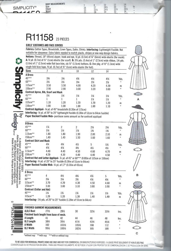 Vestido Niña Patrones Patrón Costura Vestido Niña Simplicity