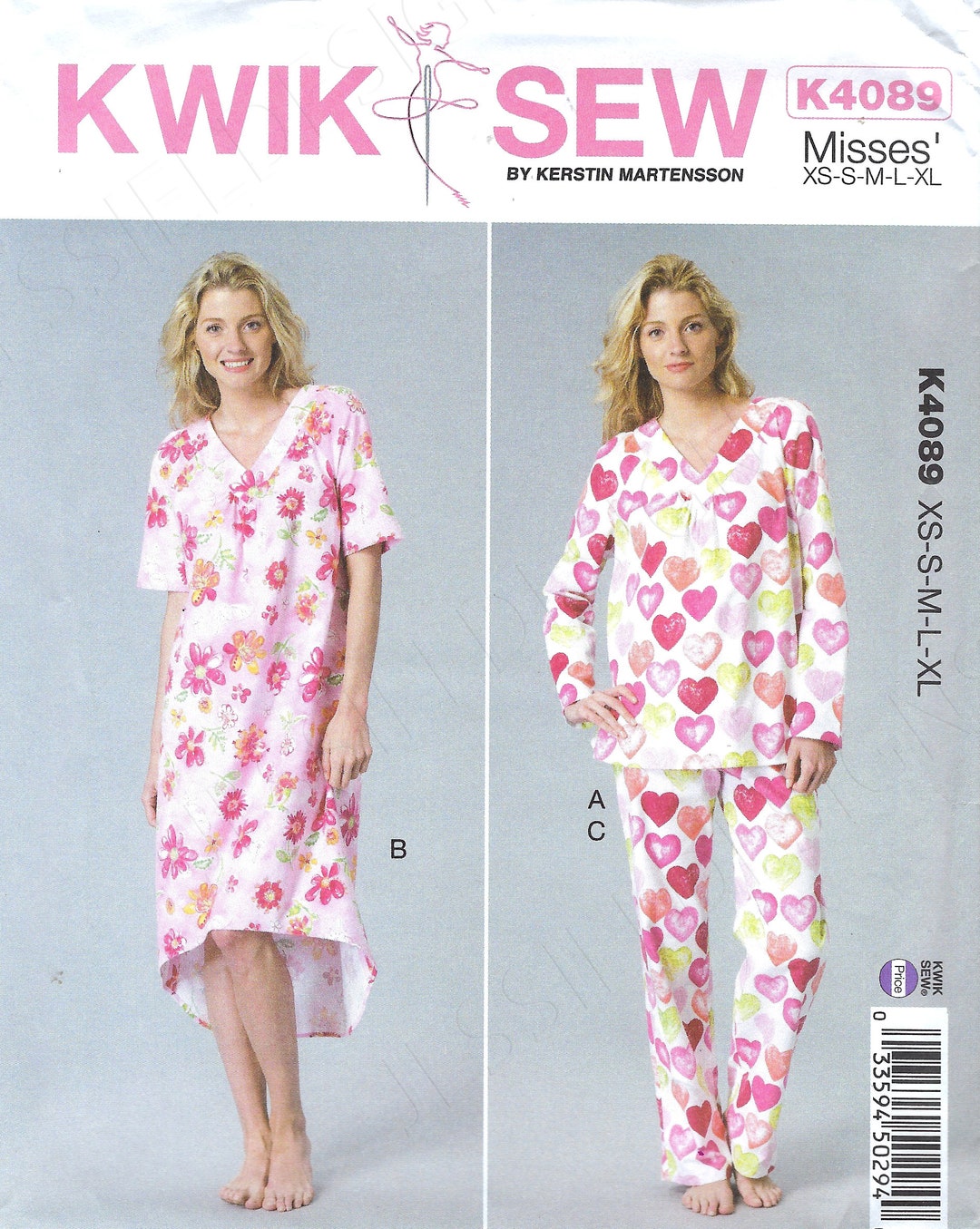 Uncut Kwik Sewing Pattern 4089 Sewing Pattern Misses Top Gown - Etsy