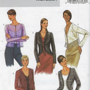 Oskärt Butterick-sömnadsmönster 4078 Very Easy Misses-jacka storlek 6-8-10 12-14-16 18-20-22 FF