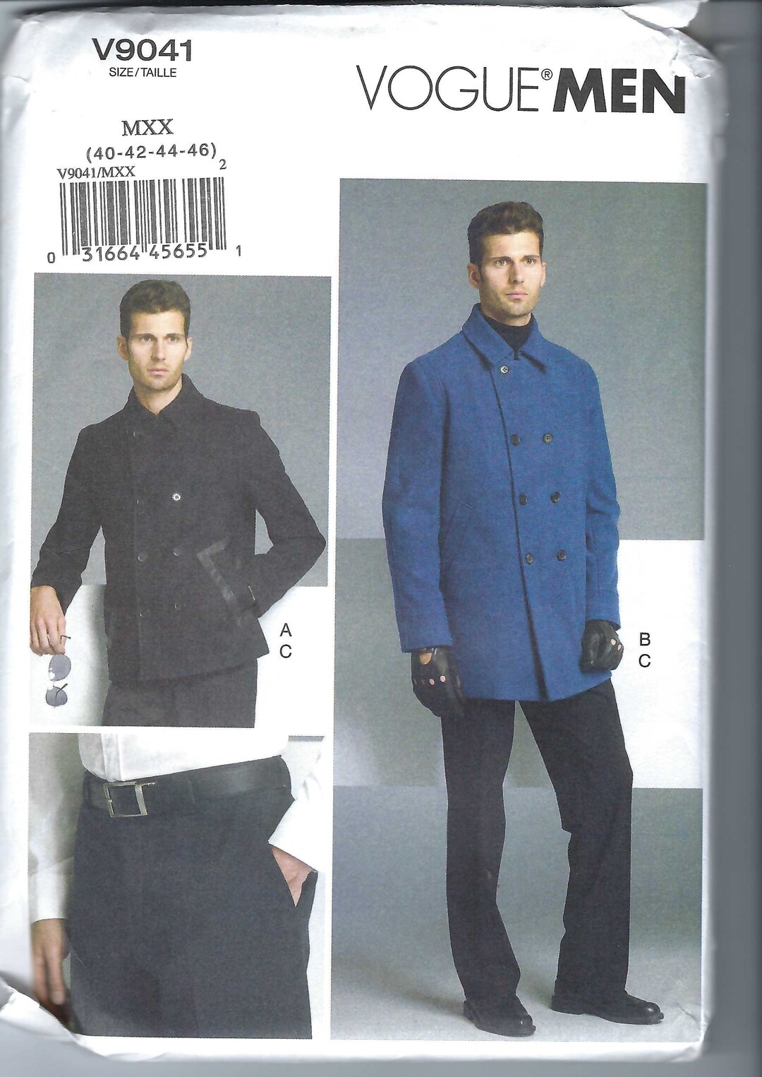 Uncut Vogue Sewing Pattern 9041 Men's Jacket & Pants Size 34-40 40,42 ...