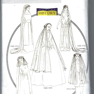 Modello di cucito Butterick 4211 Veli da sposa storici 1850-1930 Taglia unica FF