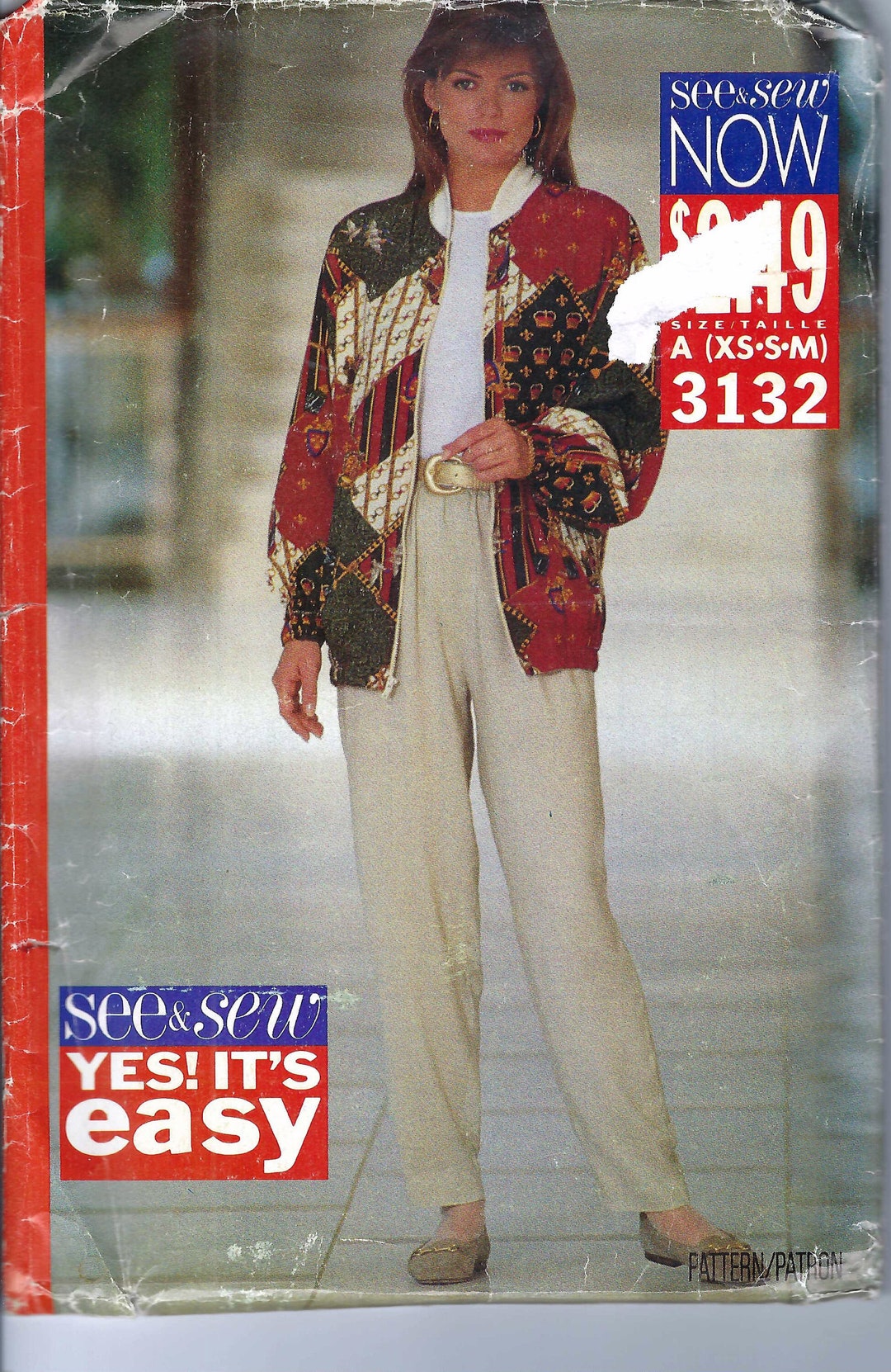 Uncut Vintage Butterick Sewing Pattern Jacket and Pants Misses Size XS ...