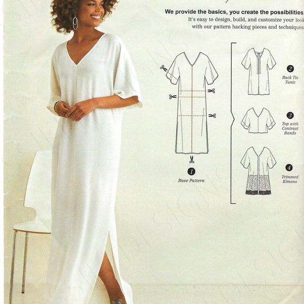 Uncut Simplicity Sewing Pattern 944 8657 Caftan Tunic Dress Sewing pattern with Options for Design Hacking XXS to XXL  FF