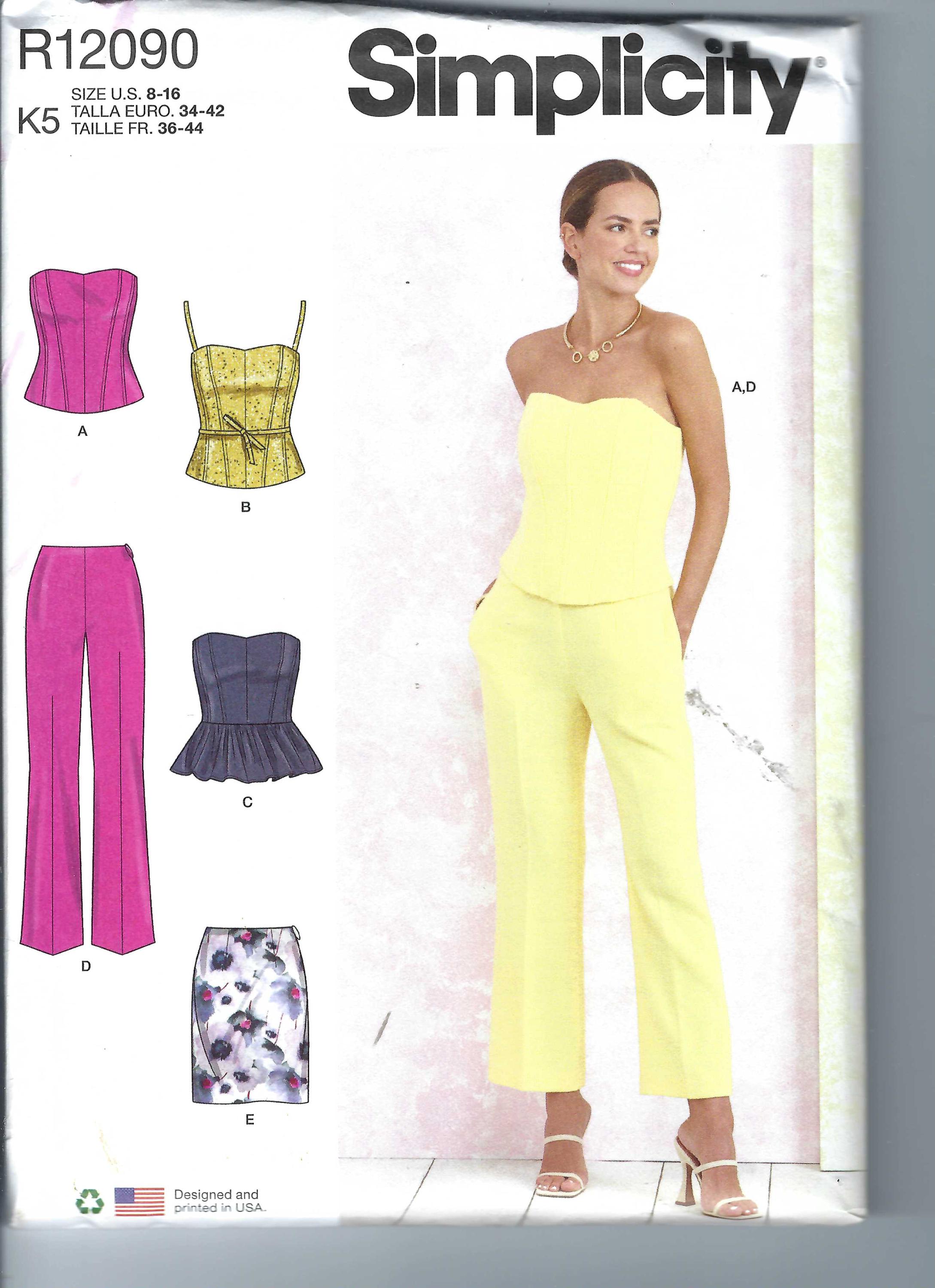 Simplicity R12090 Uncut Simplicity Sewing Pattern 12090 9927 Misses' Lined Corsets With ...