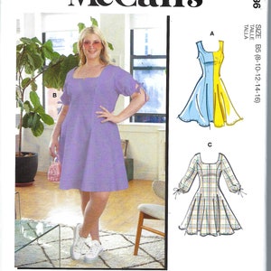 Uncut mccalls Sew sewing pattern 11036 8196, Misses and Women’s Dresses, Sizes 8-10-12-14-16  18-24 26-32 FF