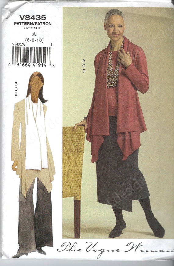 Uncut Vogue Sewing Pattern 8435 Jacket Top Skirt & Pants - Etsy