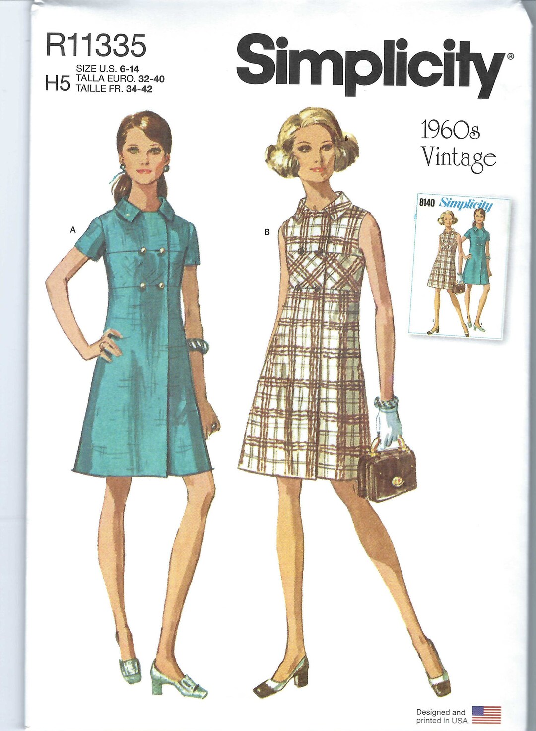 Uncut Simplicity Sewing Pattern 11335 9466 Misses' Dress Size 6-14 16 ...