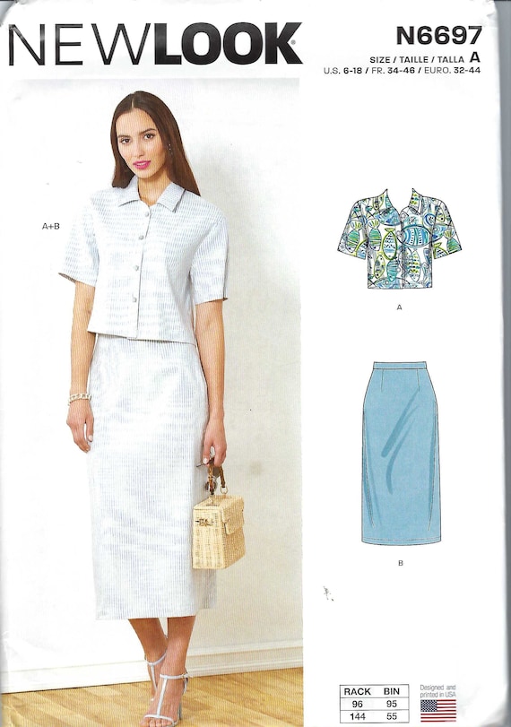Uncut New Look Sewing Pattern Womens Skirt Top in Misses Sizes