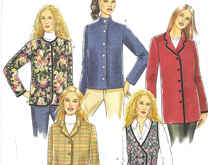 Uncut Butterick Sewing Pattern 5400 Fast & Easy Jackets and Vest Size 8 ...