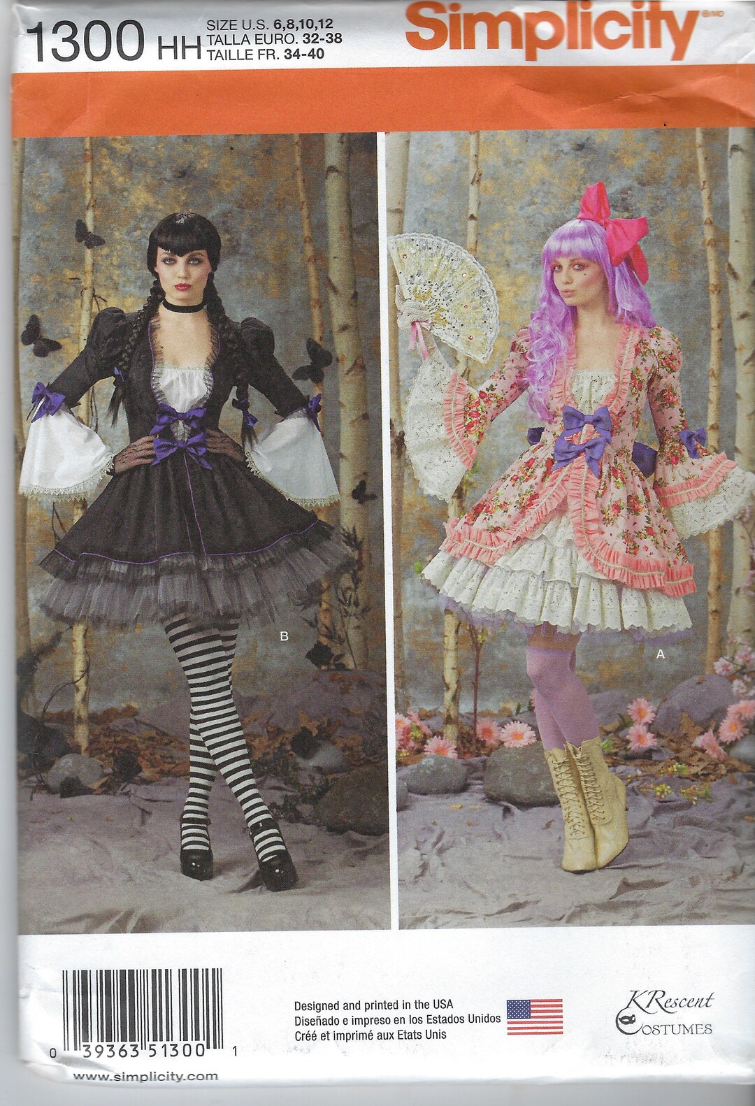 Uncut Simplicity Sewing Pattern Fairy Kei, Steampunk Dress Costume ...