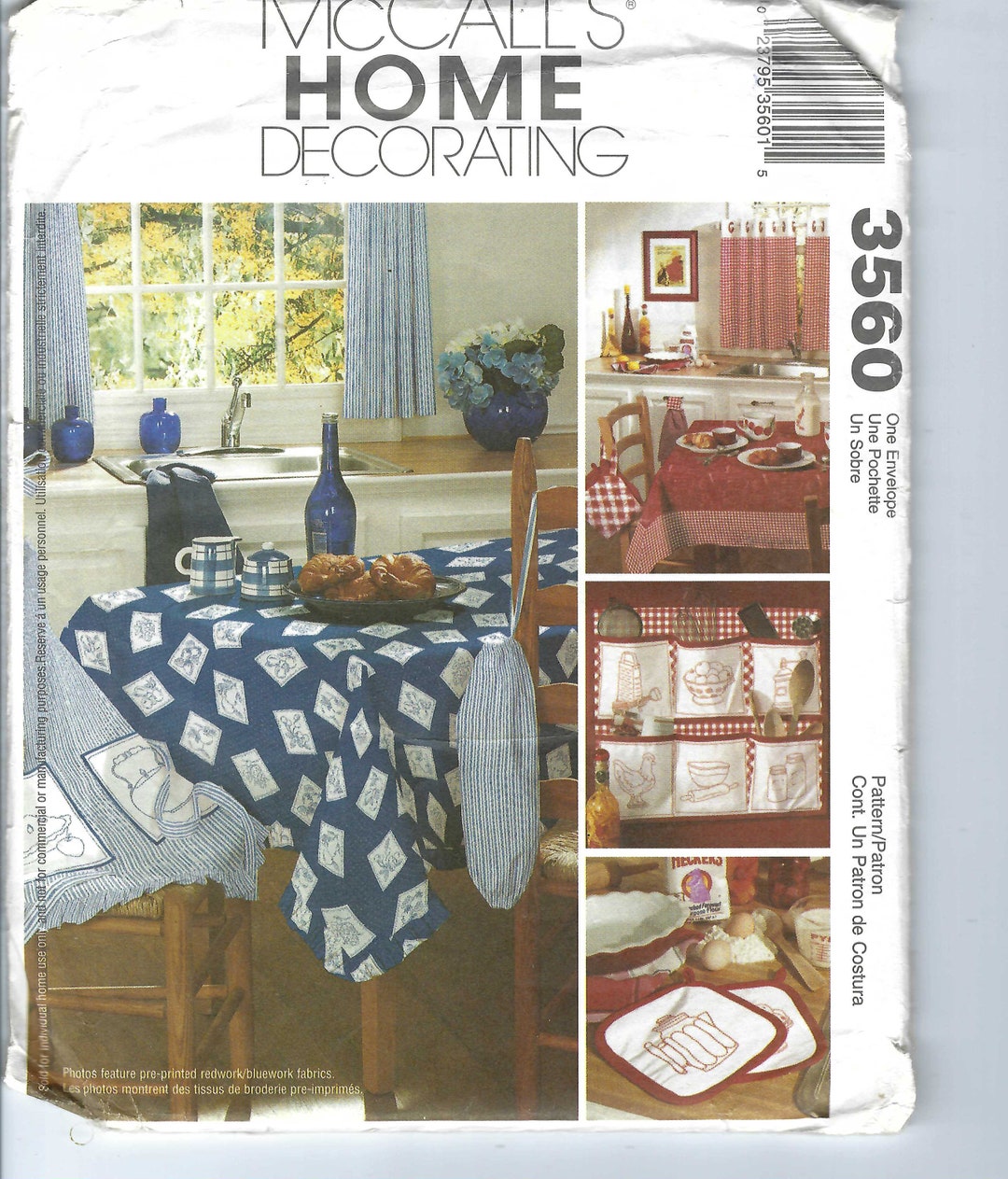 Uncut Vintage Mccalls Sewing Pattern 3560, Home Decorating, Sewing