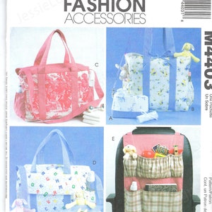 Uncut McCall's sewing pattern 4403 Laura Ashley Diaper Bags and Car Organizer FF