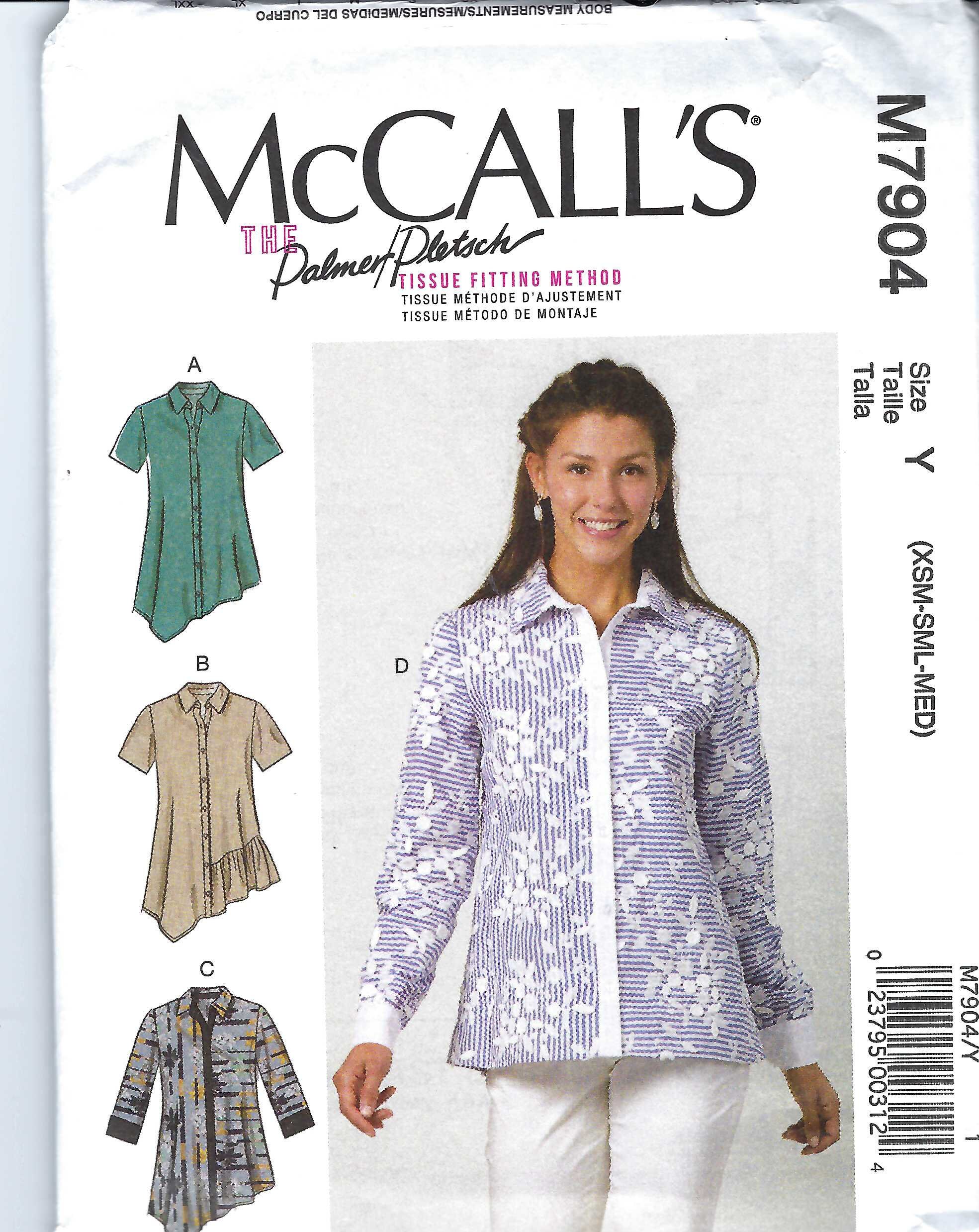 McCalls 8197 Sz 12-18 Misses Pullover Loose  Dress 2 Lengths Sewing Pattern 