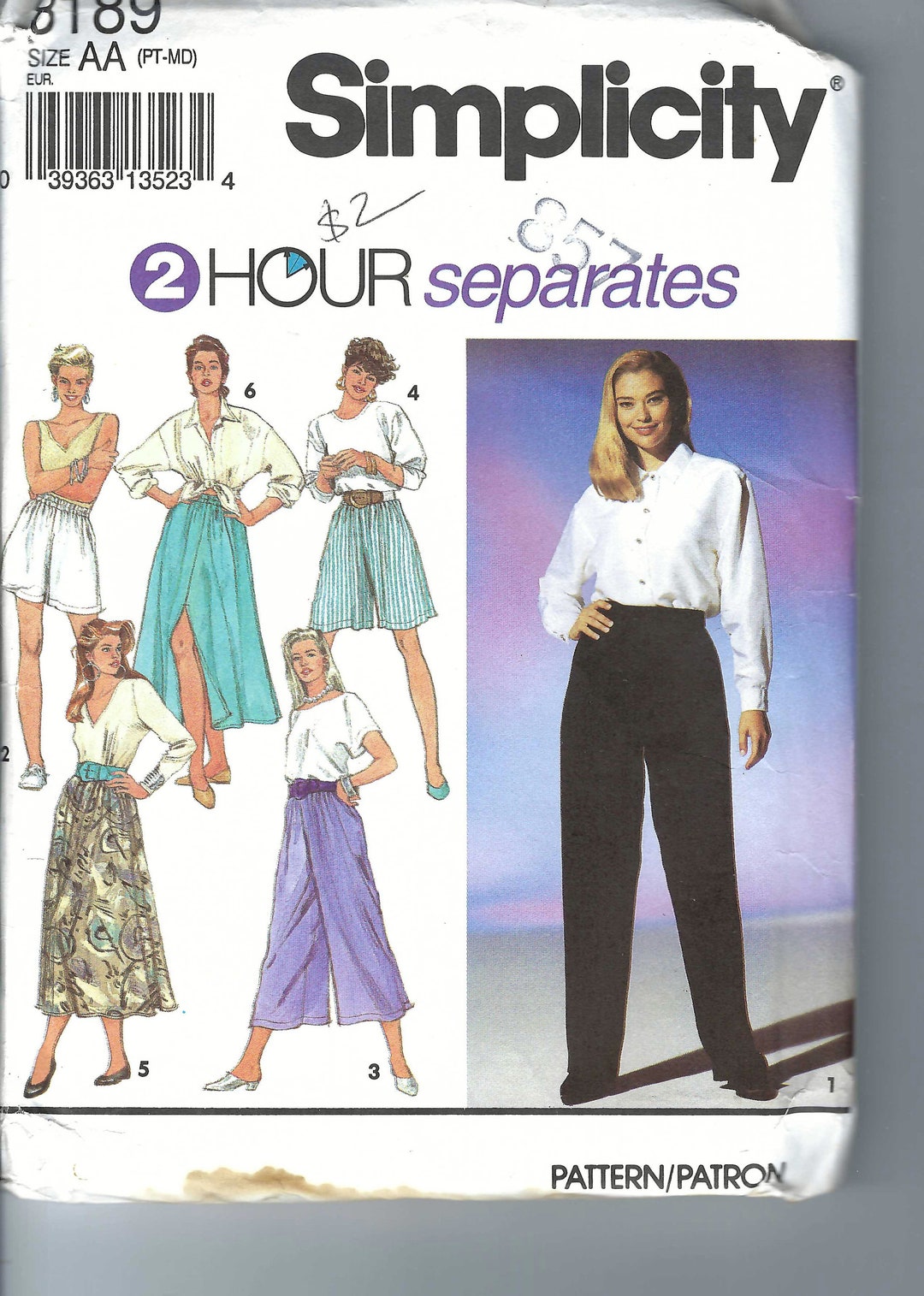 Uncut Vintage Simplicity Sewing Pattern 8189 Misses Women’s Split Skirt ...