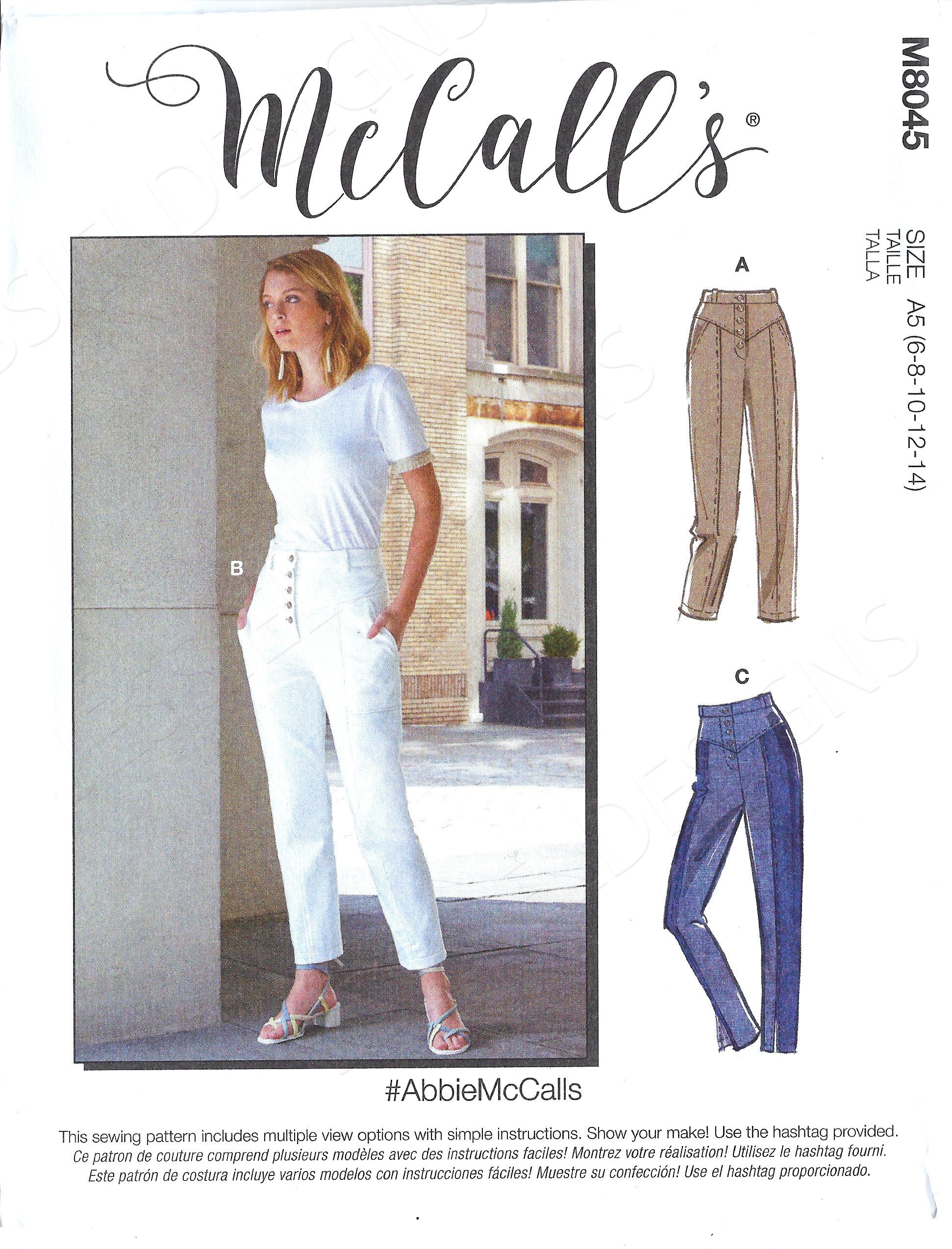 Uncut Mccalls Sewing Pattern 8045 Mccalls Misses Pants