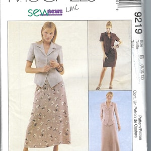 Uncut vintage Mccalls sewing pattern 9219 Sewing Pattern Misses&#39; Unlined Jacket & Skirts Size 8-10-12 ff