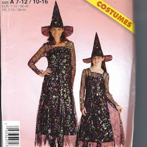 Uncut Simplicity sewing pattern 4449 Easy to Sew, Halloween Costumes for Girl and Woman, Sizes A 7-12 / 10-16 FF