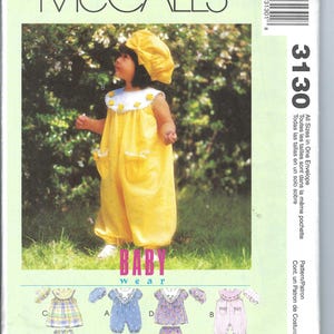 Unbeschnittene vintage McCalls Schnittmuster 3130 Schnittmuster Säuglinge Kleid Strampler Größe S M L XL fabrik gefaltet