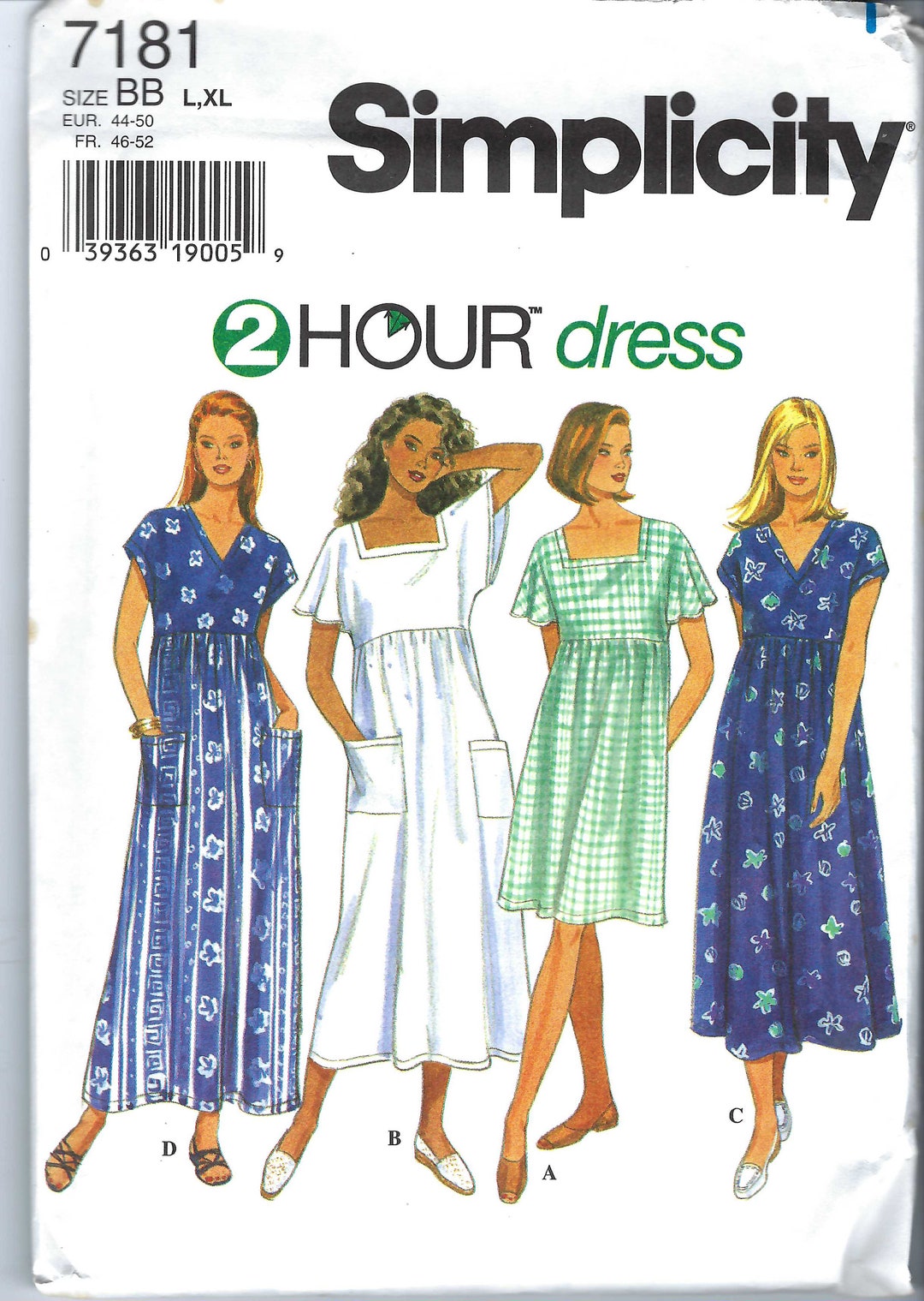 Rare Uncut Vintage Simplicity Sewing Pattern 7181 Misses Dress Size XS ...