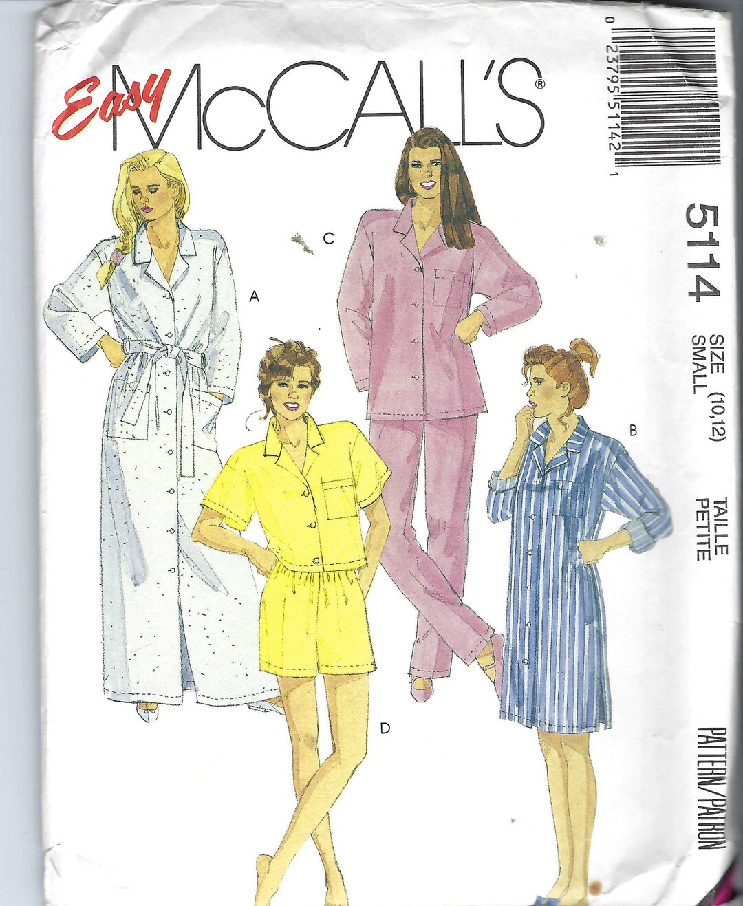 UNCUT Mccalls Sewing Pattern Misses' Sleepwear, Robe, Nightshirt, or ...