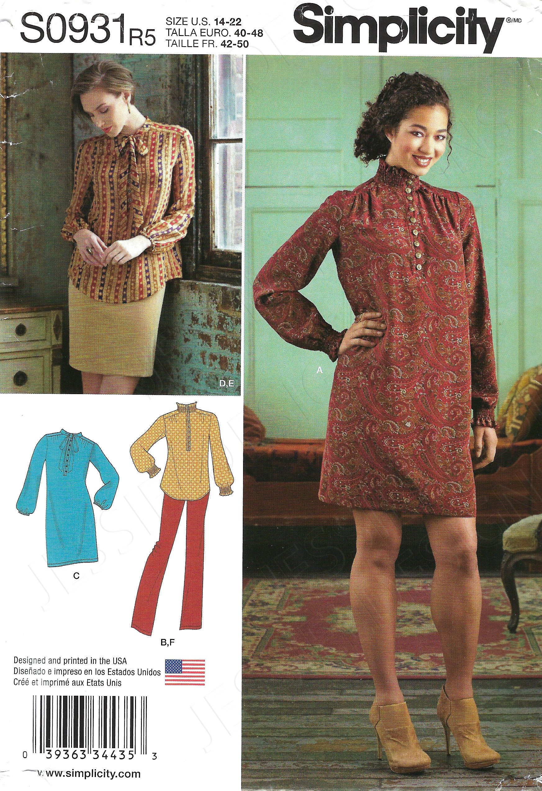 Simplicity 8166 Misses Dress Tunic Skirt Pants Sewing Pattern Sz 6-14 