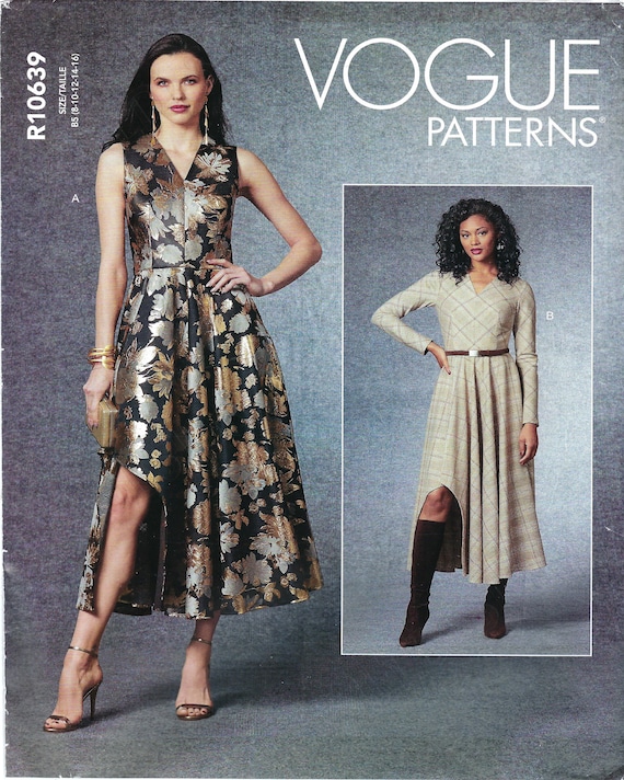 Uncut vogue sewing pattern 10639 1725/R10639 Misses' Close-Fit, Bias Cut Bodice Dress Sz 8-16 16-24 FF