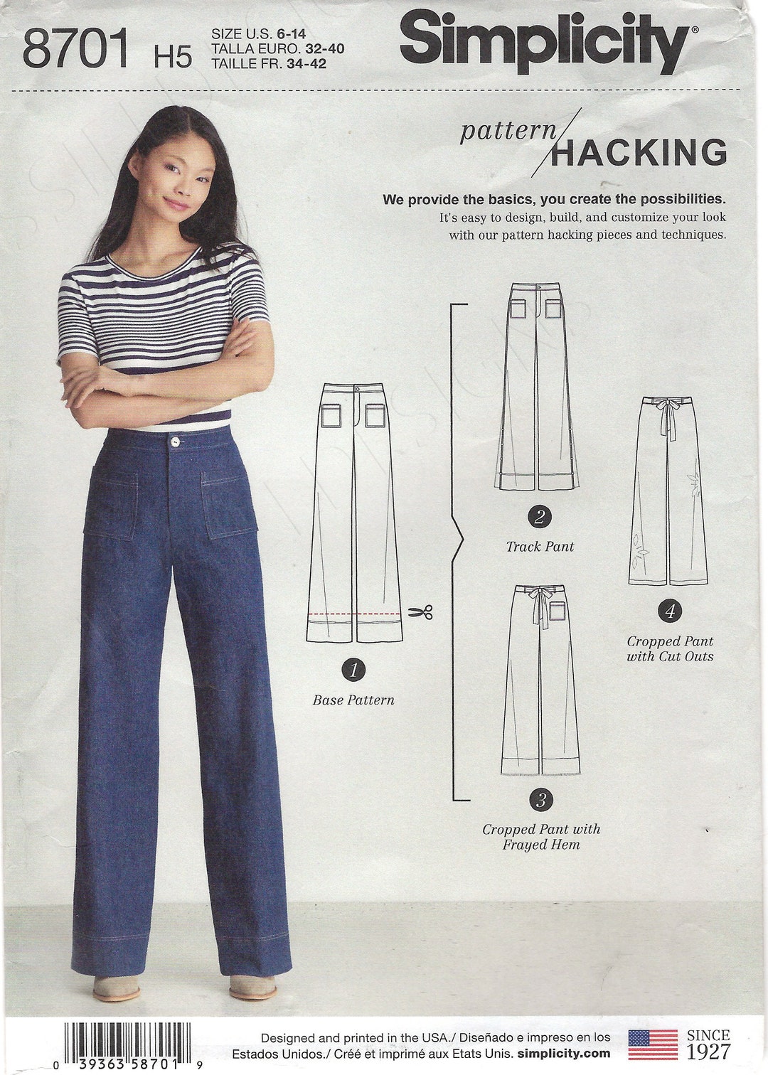 Uncut Simplicity Sewing Pattern 215 8701 Misses' Pants With Options for ...