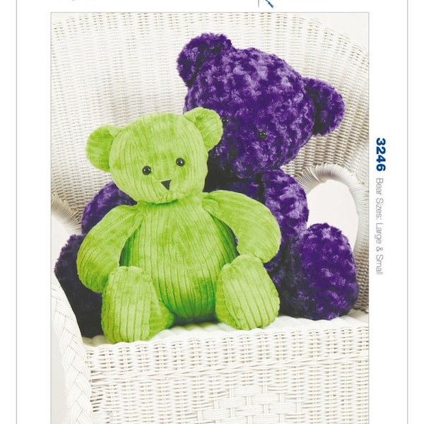 Uncut sew Oversized Teddy Bears in Two Sizes, Kwik 10831 4376 3246 simplicity 11008 9307 Stuffed Bears Toys, Custom Teddy Bears, K3246 FF