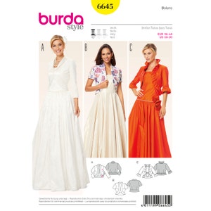 Burda Style Pattern 6645 Misses&#39; Bolero 10-20 uncut