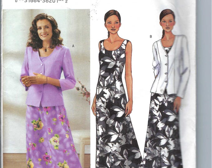 Uncut Butterick Sewing Pattern 3758 Ankle Length Dress Long Sleeve ...