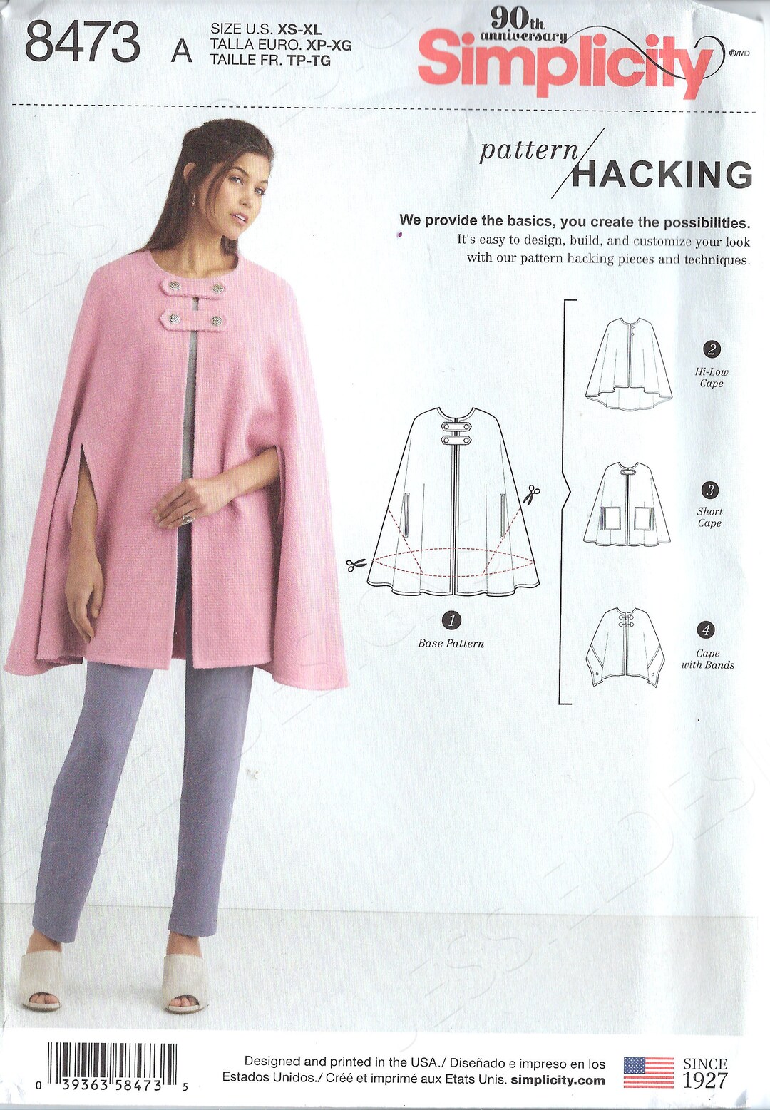Uncut Simplicity Sewing Pattern 8473 Pattern Hacking Cape or Poncho ...