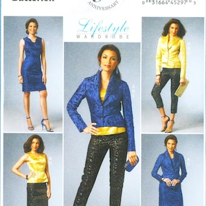 Misses&#39; Jacket, top and Dress, Skirt and Pants Lifestyle Wardrobe Size 6,8,10,12,14 14-22- Butterick Sewing Pattern 5995  uncut