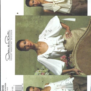 Uncut vogue sewing pattern 2946 by Oscar de la Renta Misses Blouse Set Size 6-12 14-20