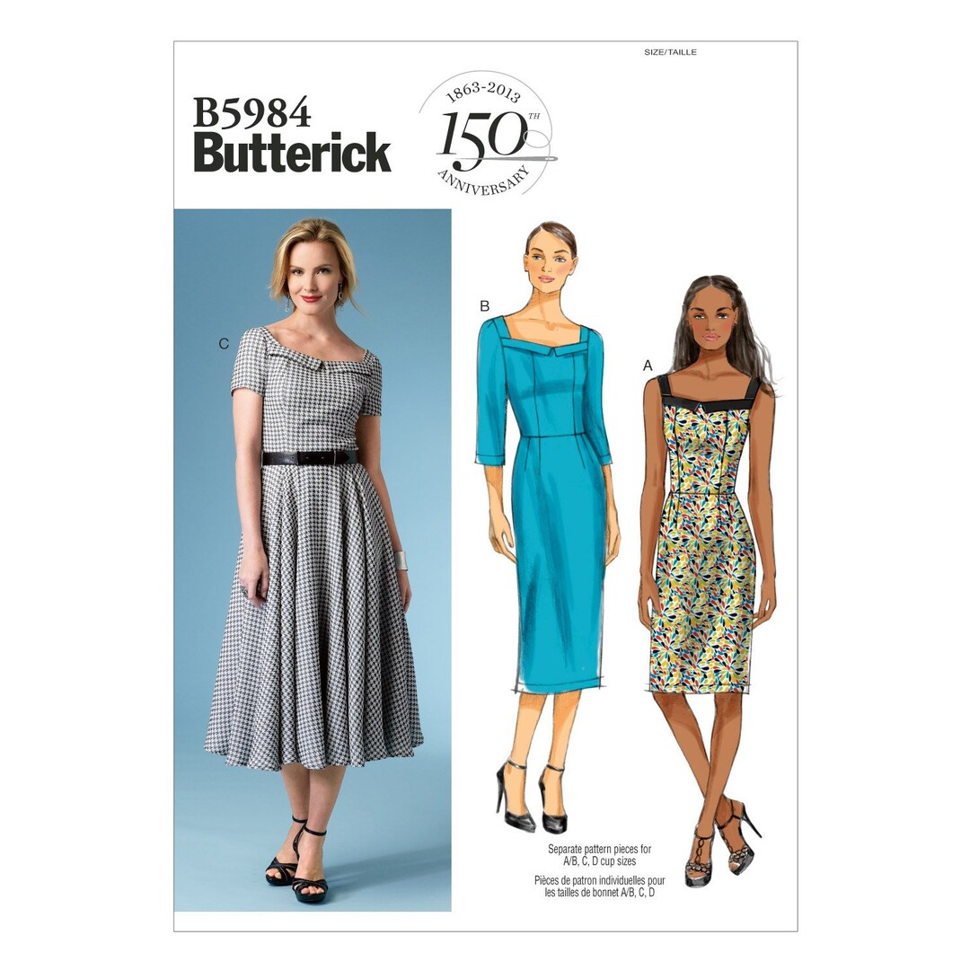 Uncut Butterick Sewing Pattern 5984 Misses' Dress Sewing Template, Size ...